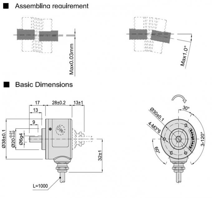 Plotter Machine Optical Rotary Encoders D Type Slot Measure Length And