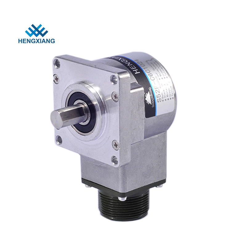 S52F Solid Shaft Encoder 1200 Resolution Totem Pole Output With Square Flange