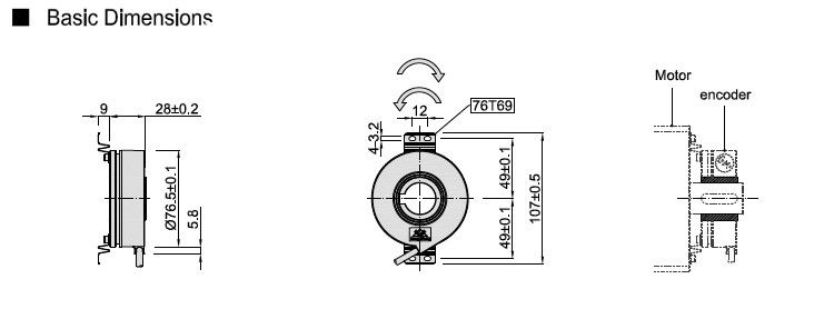Hollow Shaft 25mm R34.5mm Waterproof Rotary Encoder