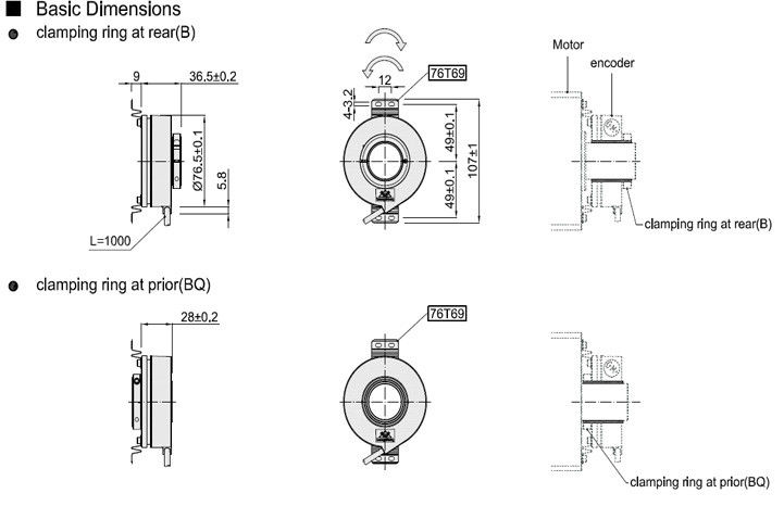 300KHZ 28800P/R K76 Rotary Shaft Position Encoder