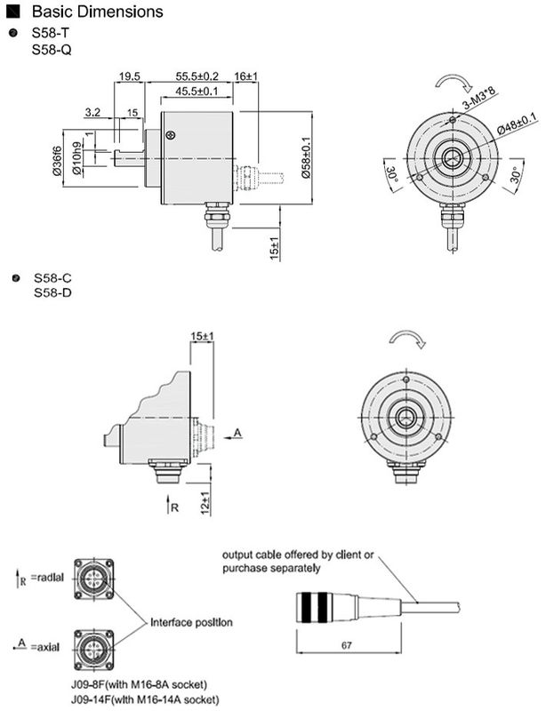 NPN Position Sensor Replacement Solid Shaft Encoder