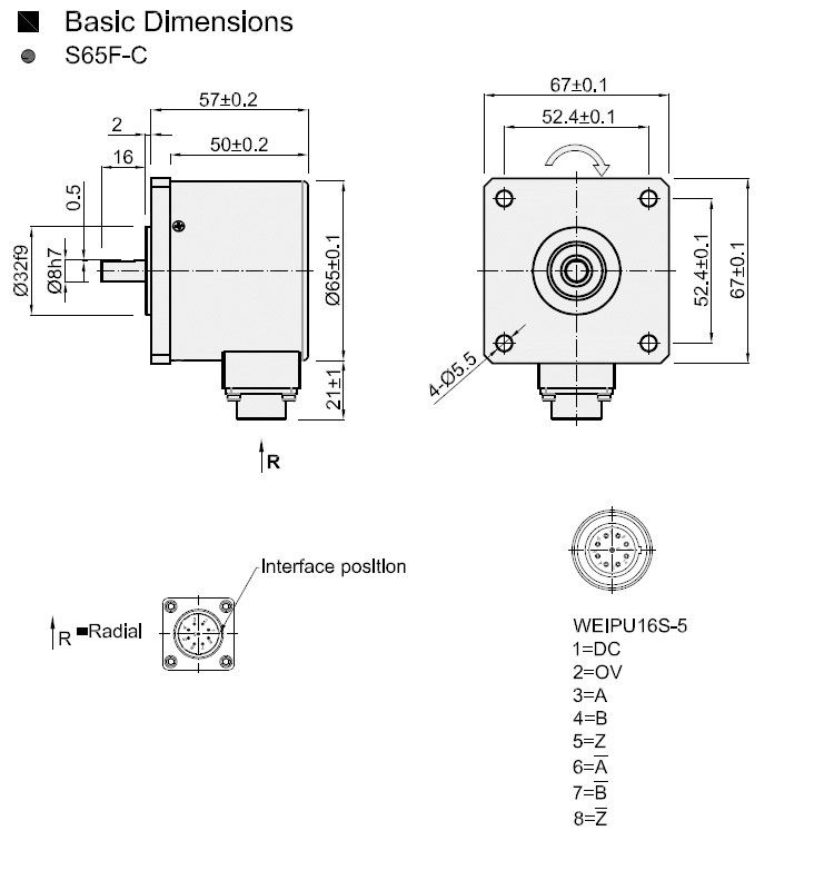 6mm Shaft DC5V PNP 10000 Resolution Flange Encoder